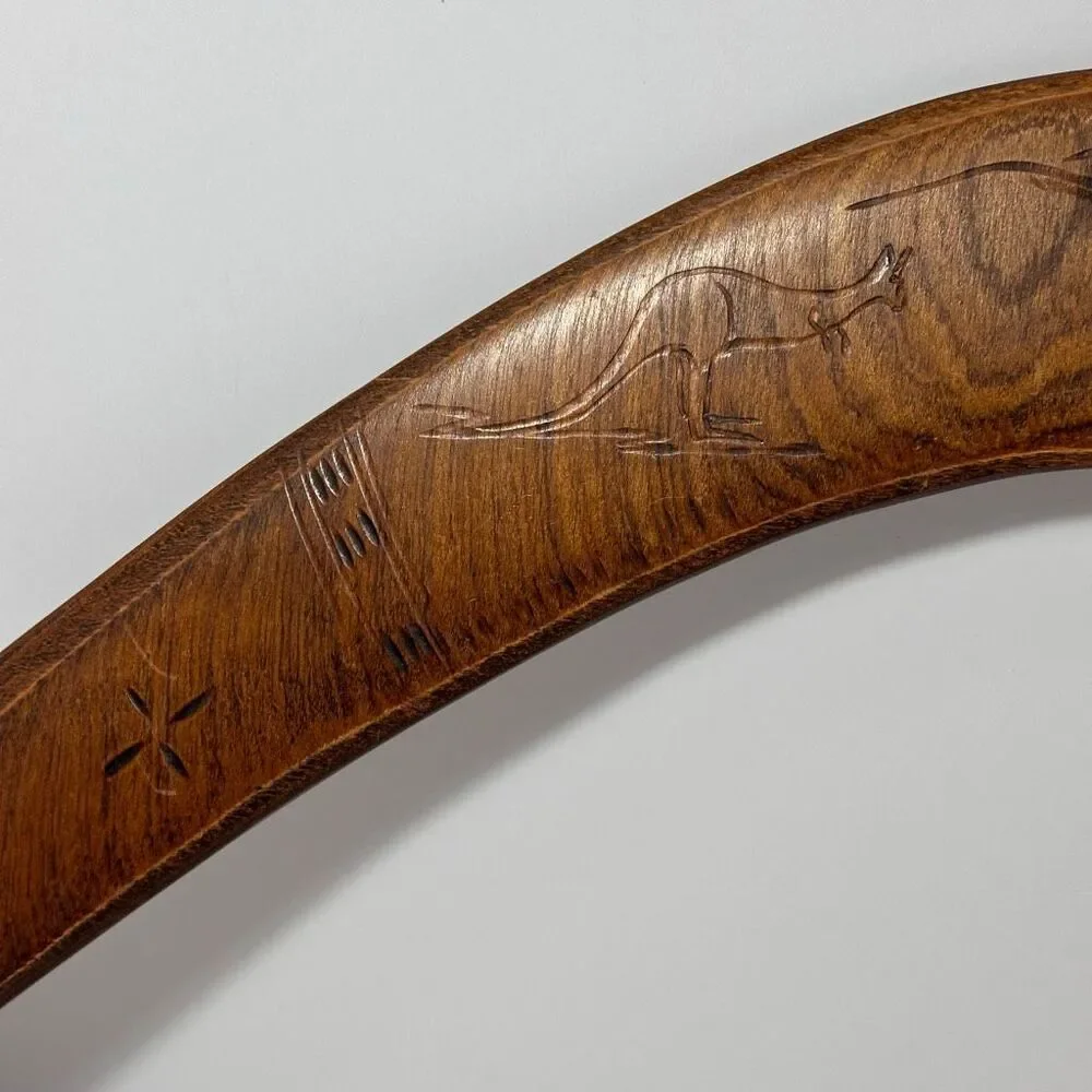 Vintage Wooden Australian Returning Boomerang by Stephen Silady